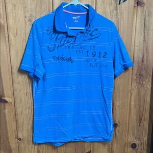 Vibrant Blue Graphic Polo Shirt